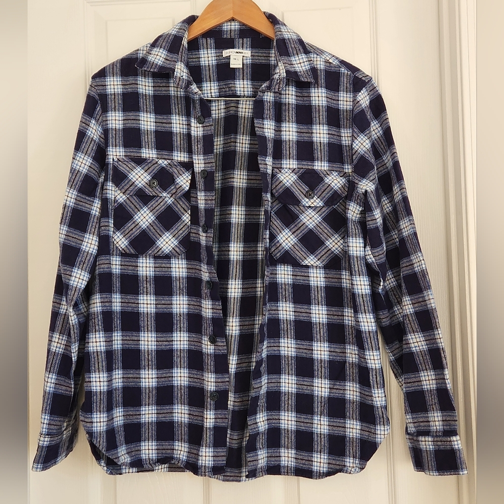 Men's Blue Plaid Shirt